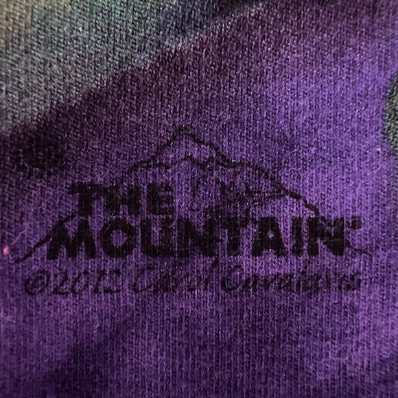 The Mountain Tie Dye T Shirt Rose Butterfly Ladybug Purple Womens XL - Picture 6 of 8